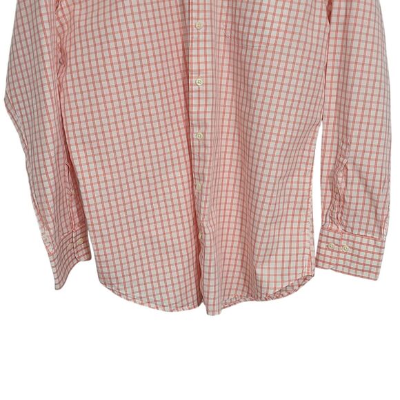 Peter Millar Men's Long Sleeve Button Up Shirt Pink White Plaid Large - Picture 2 of 7